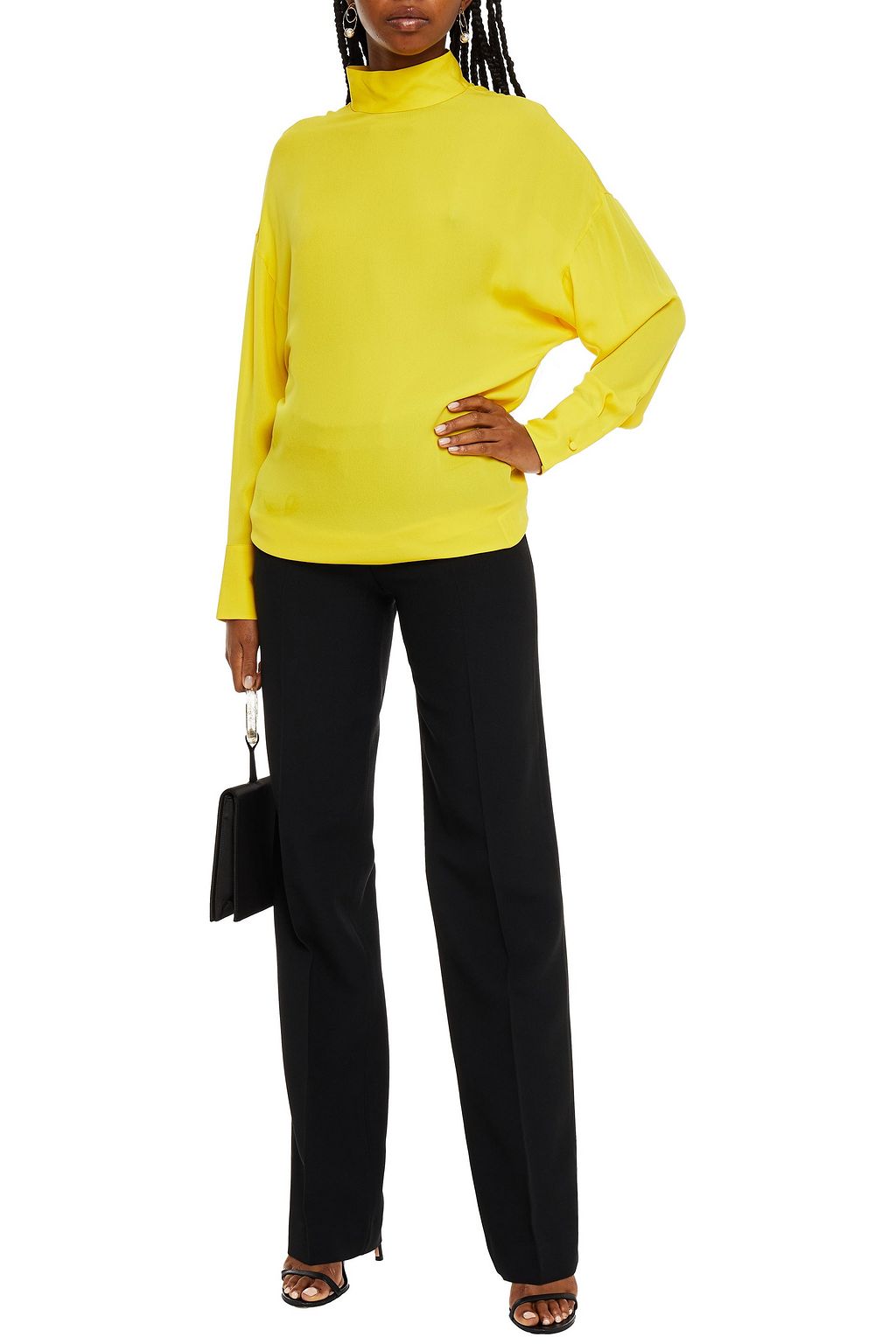 VALENTINO GARAVANI Silk crepe de chine turtleneck top
