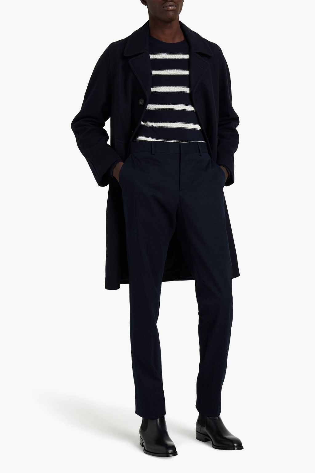 SANDRO Slim-fit stretch-cotton twill pants