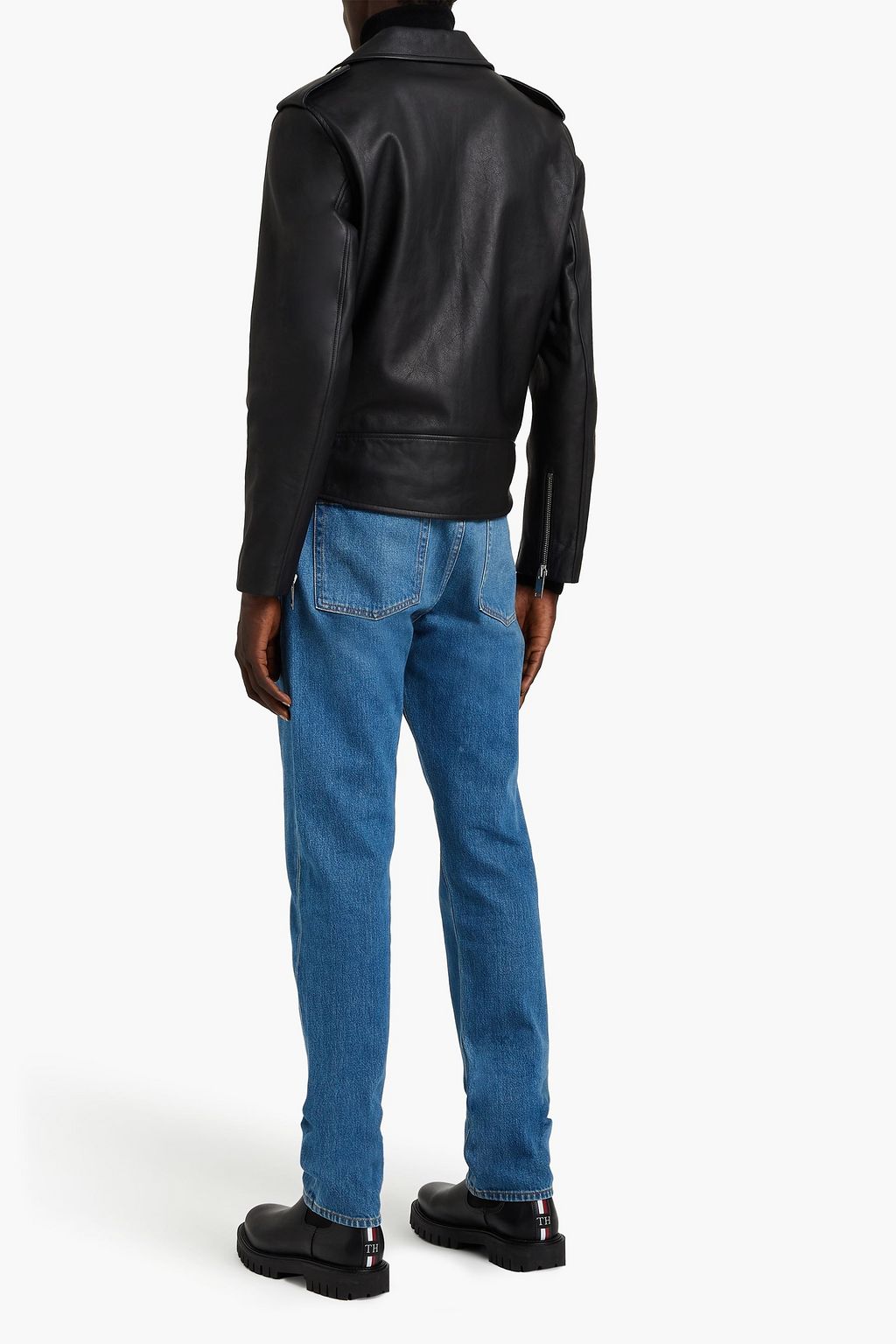 SANDRO Leather biker jacket