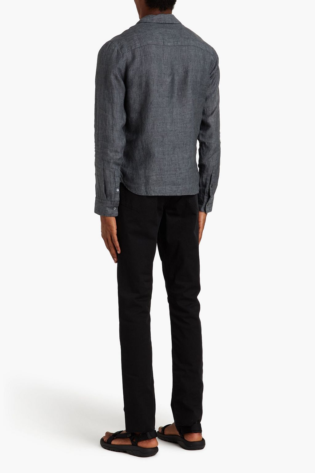 JAMES PERSE Slim-fit mélange linen shirt