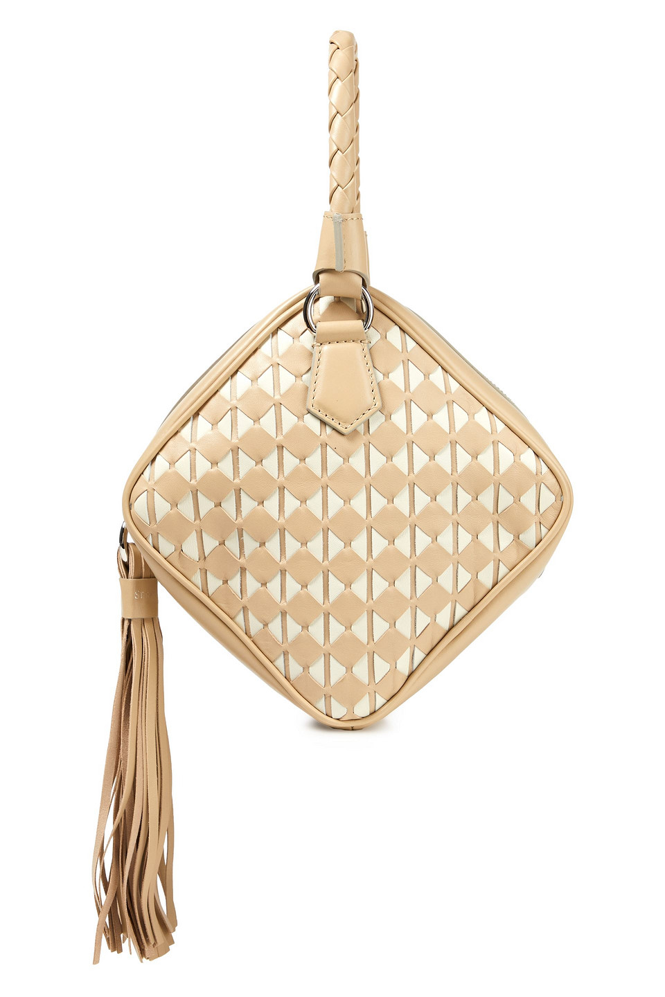 Serapian Woman Petra Mosaico Leather Tote Beige Size --