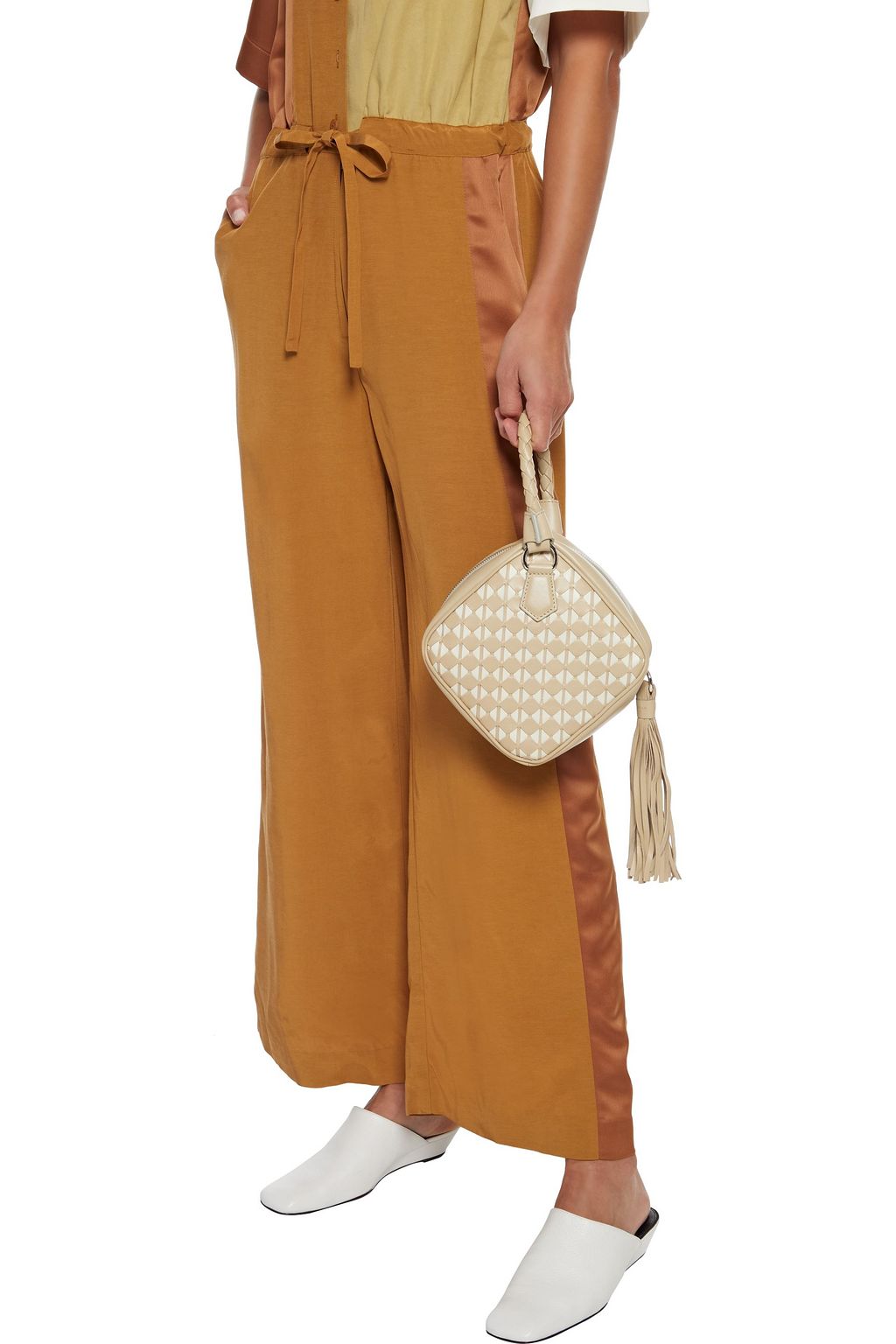 SERAPIAN Petra tasseled woven leather tote