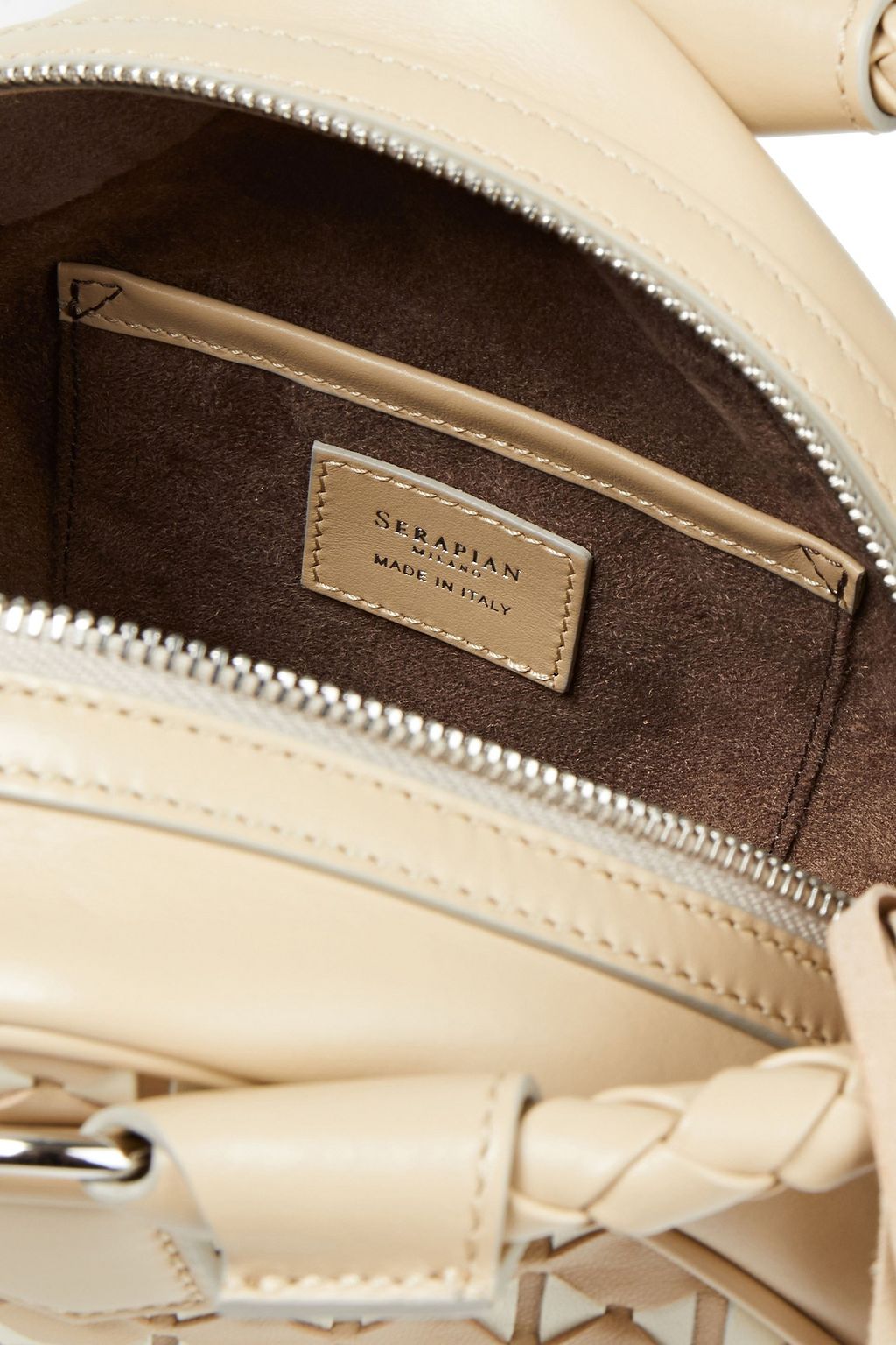 SERAPIAN Petra tasseled woven leather tote