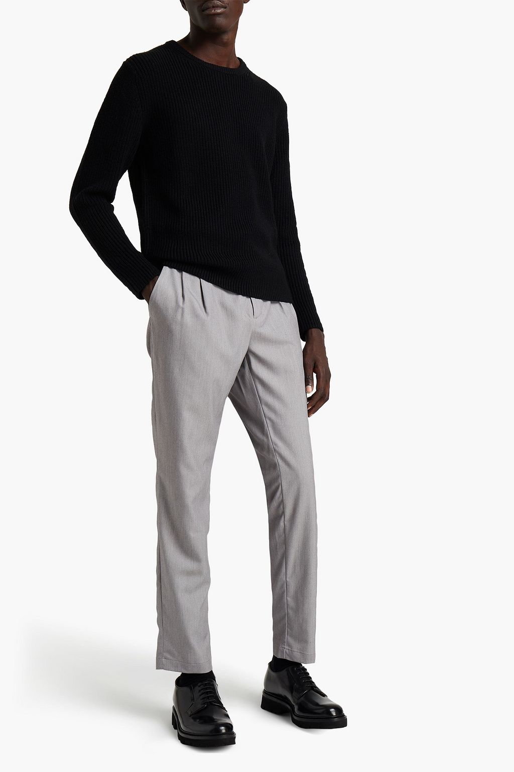 SANDRO Slim-fit ribbed wool sweater