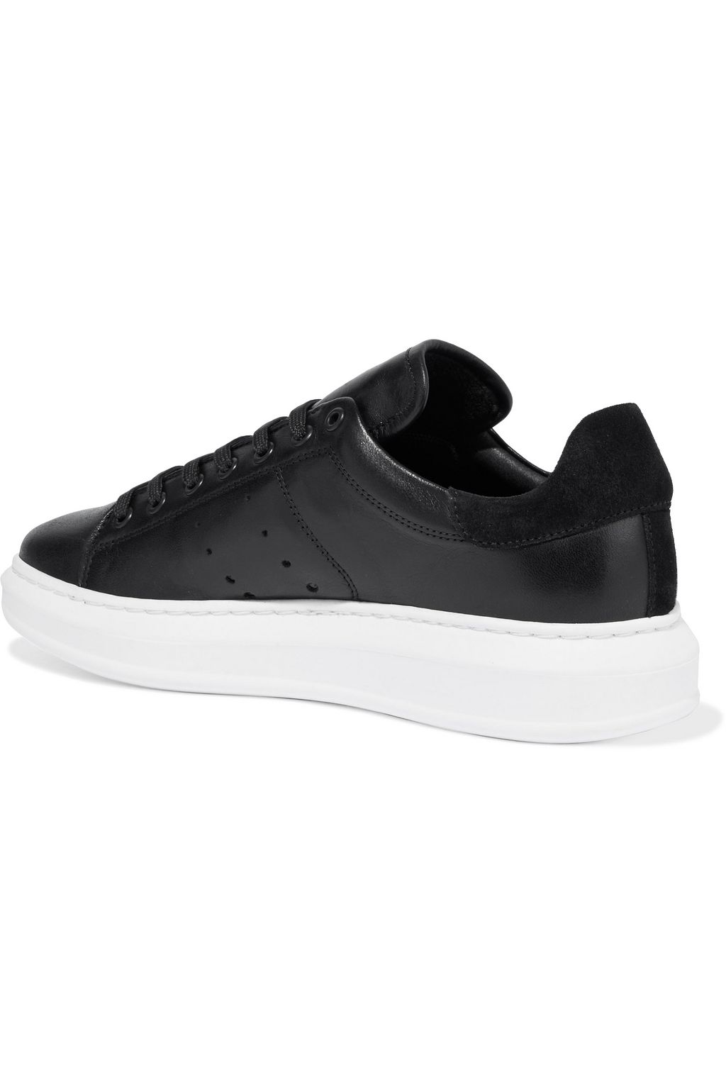 IRIS & INK Clotilde suede-trimmed leather sneakers