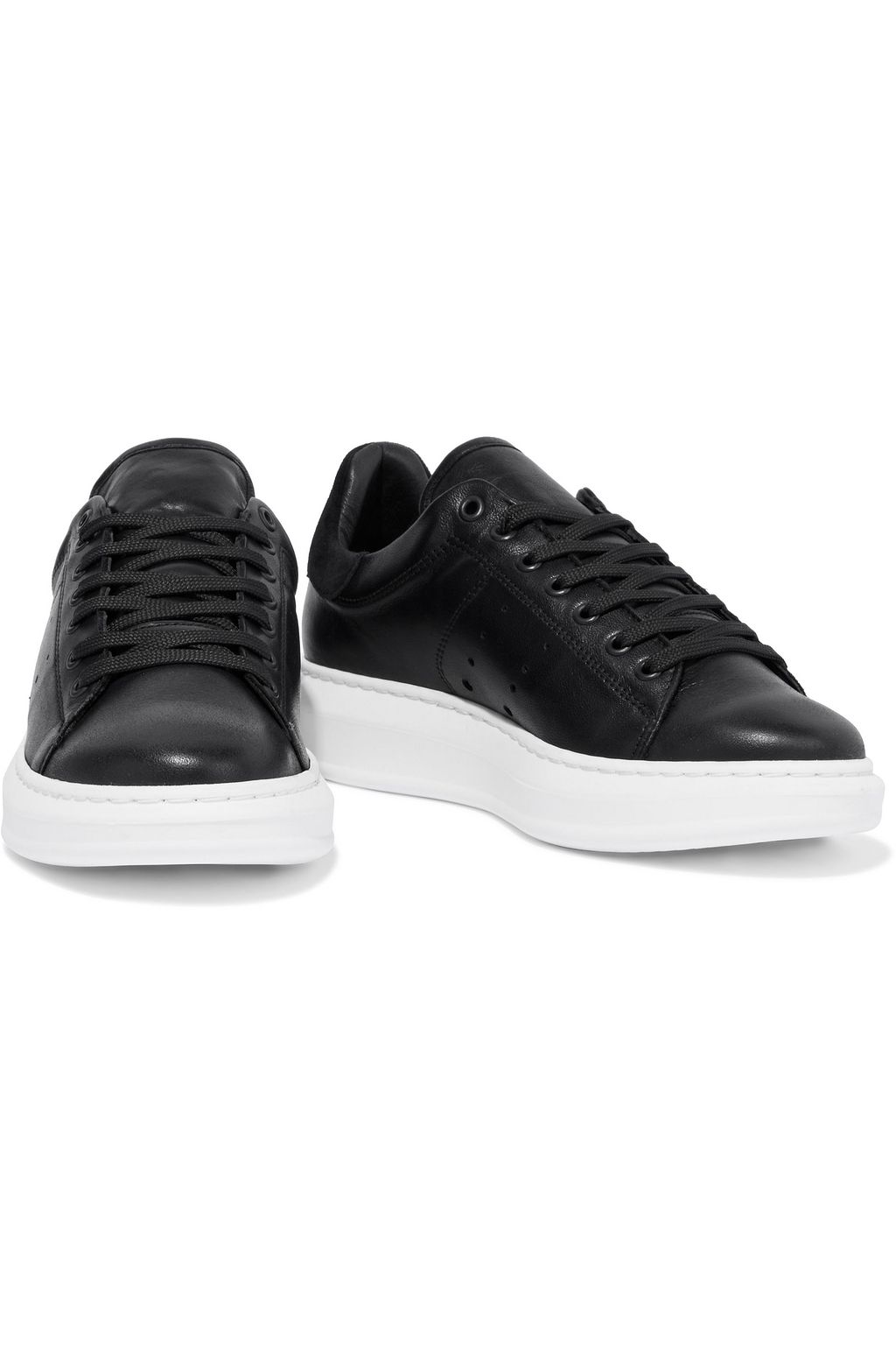 IRIS & INK Clotilde suede-trimmed leather sneakers