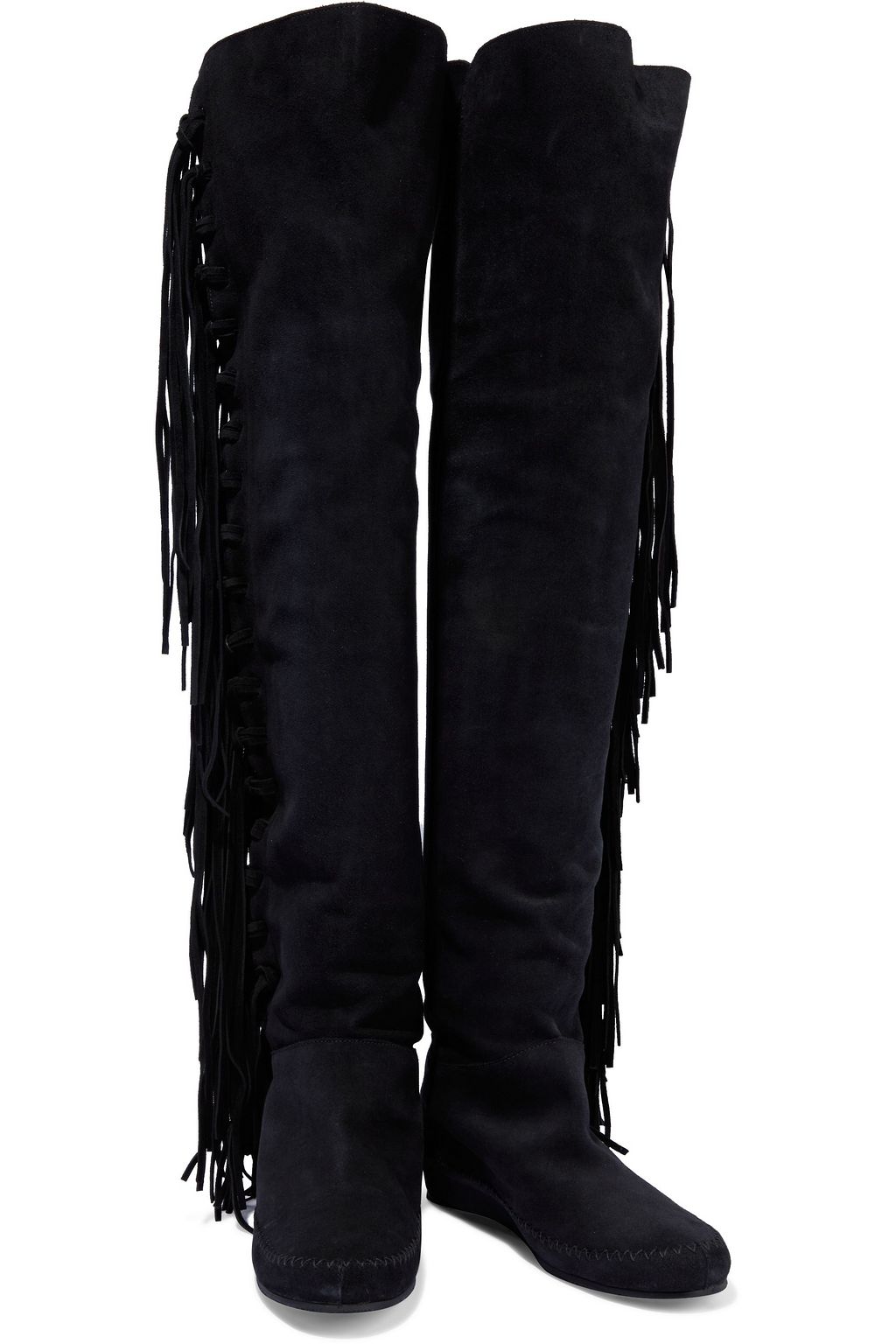 ETRO Fringed suede wedge over-the-knee boots