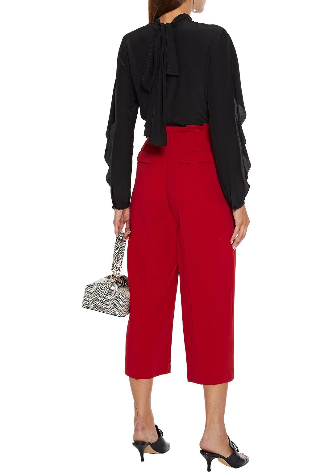 REDVALENTINO Draped silk crepe de chine blouse