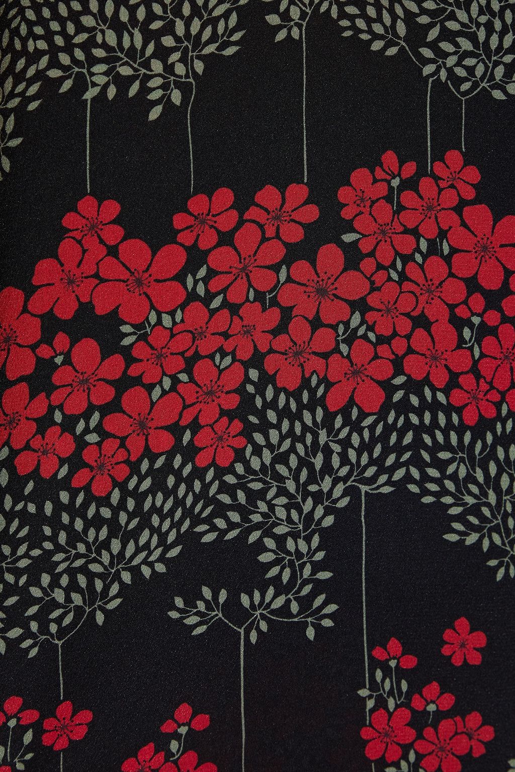 REDVALENTINO Floral-print silk crepe de chine shirt