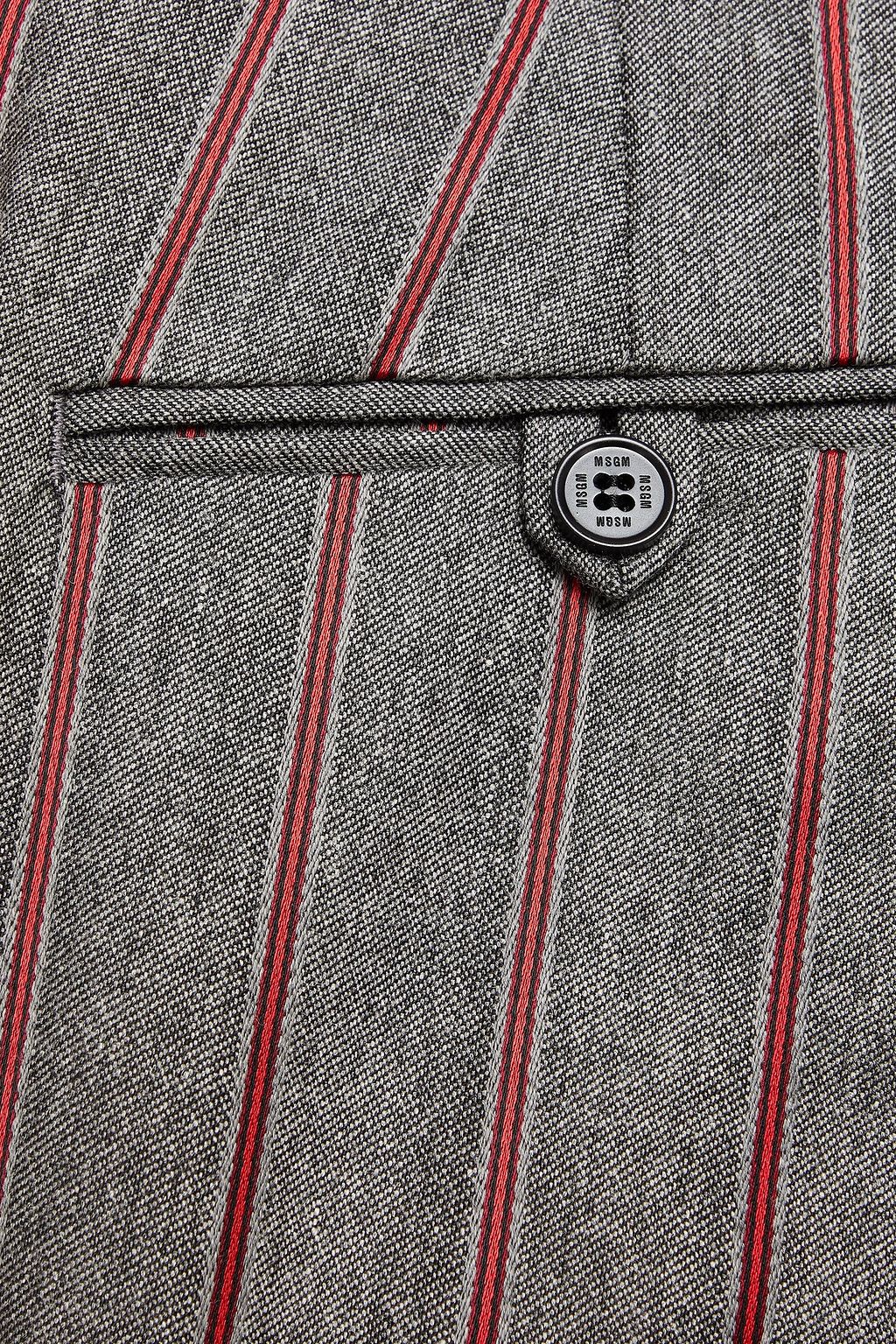 MSGM Pinstriped jacquard straight-leg pants