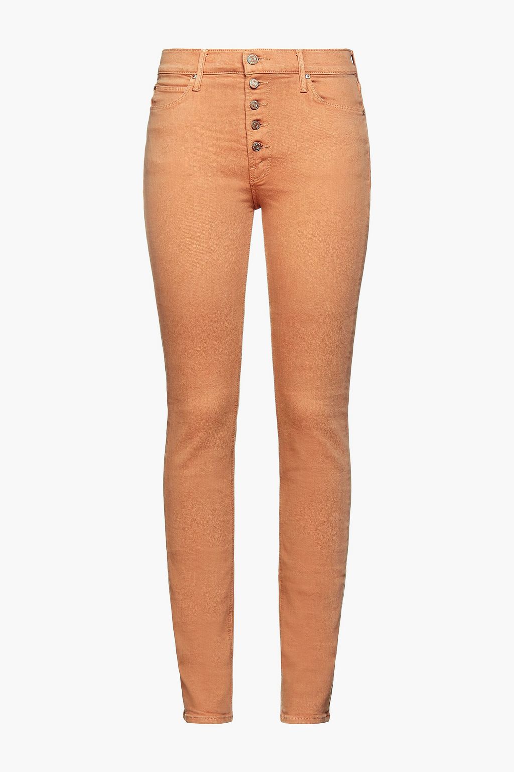 Light brown High-rise slim-leg jeans 