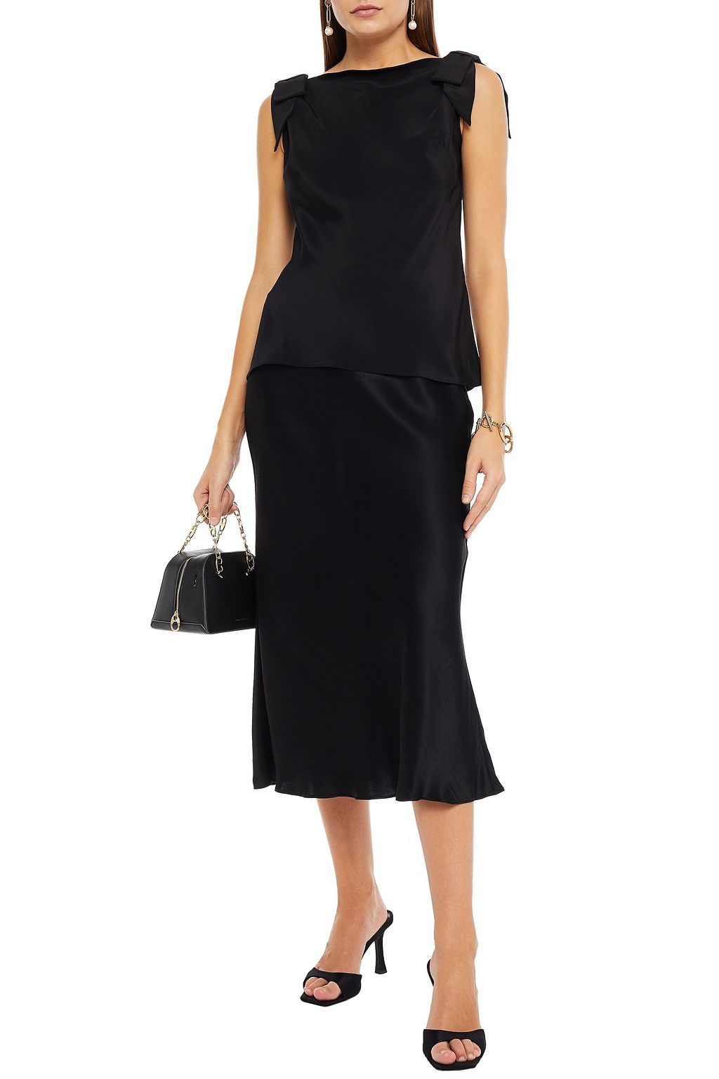 GOAT Lockwood bow-embellished silk crepe de chine top