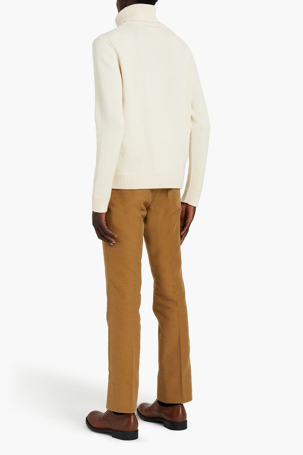 SANDRO Mélange wool-blend turtleneck sweater