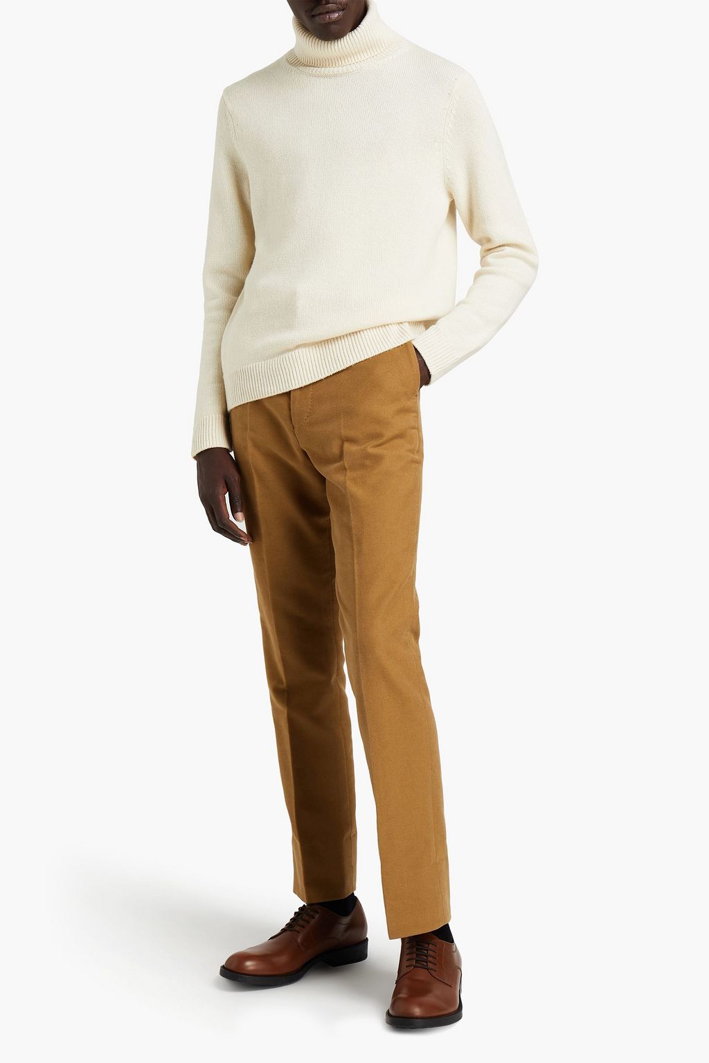 SANDRO Mélange wool-blend turtleneck sweater