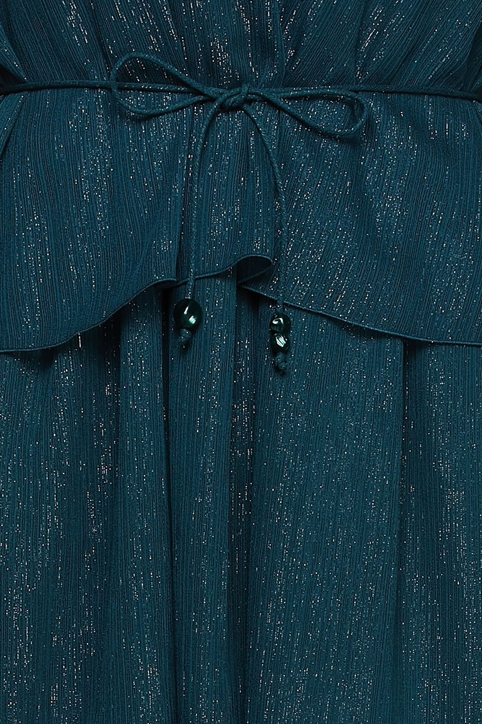 Kenzo Two-tone Metallic Crepon Peplum Mini Dress In Petrol