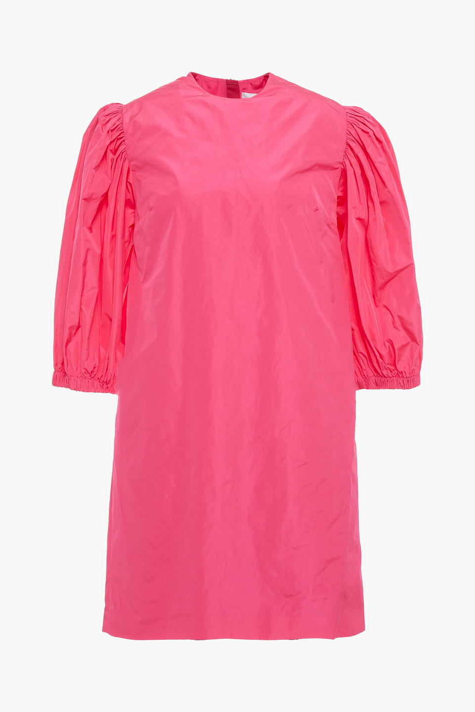 Msgm Woman Gathered Shell Mini Dress Fuchsia Size 42