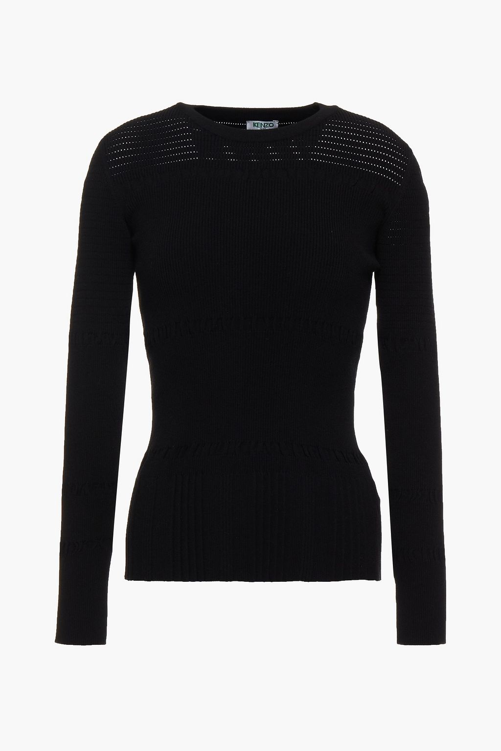 Pleated ribbed-knit sweater | KENZO 