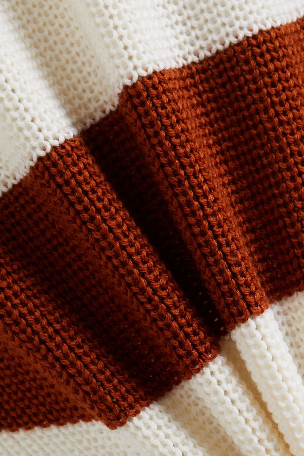 SANDRO Ribbed striped wool-blend sweater