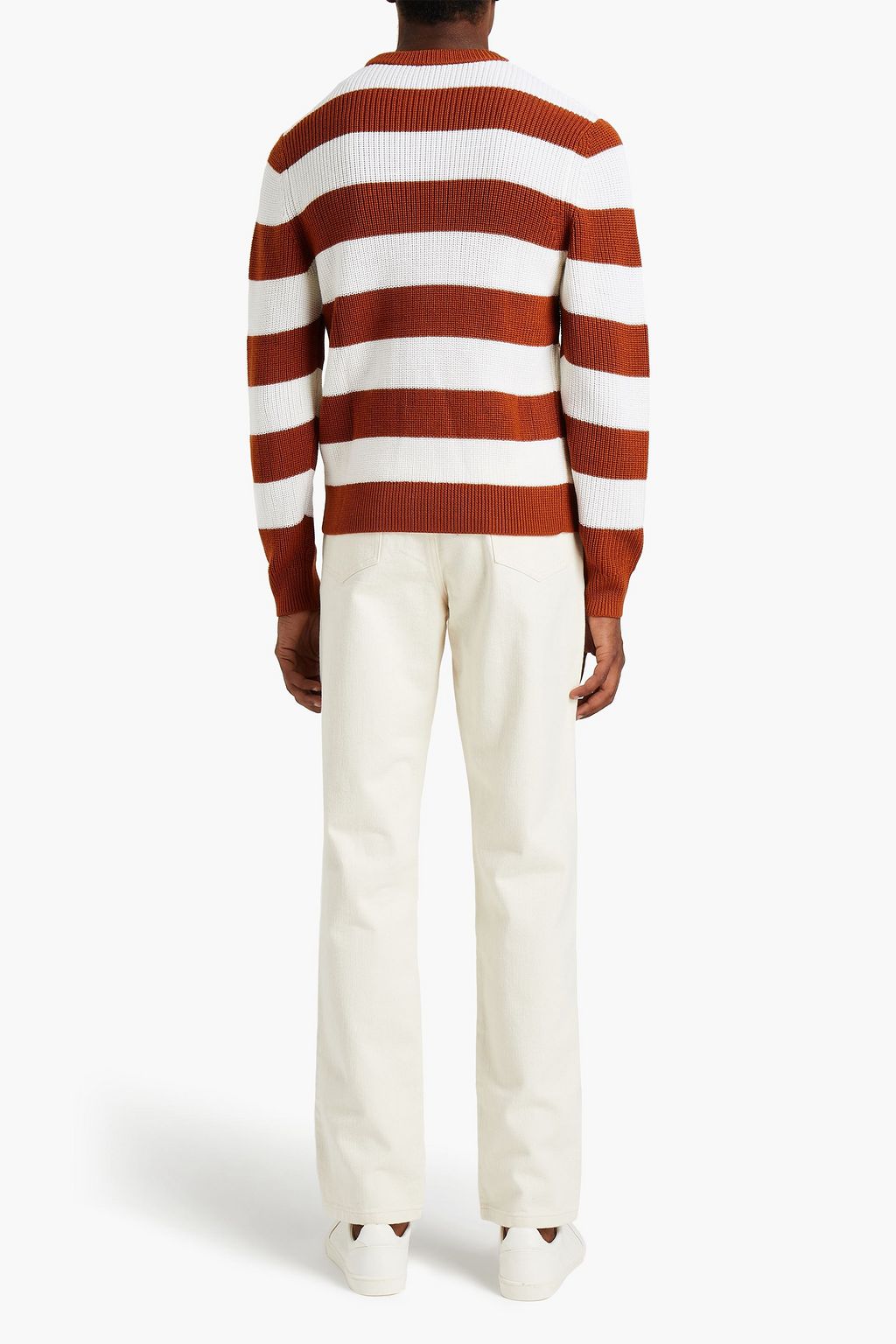 SANDRO Ribbed striped wool-blend sweater