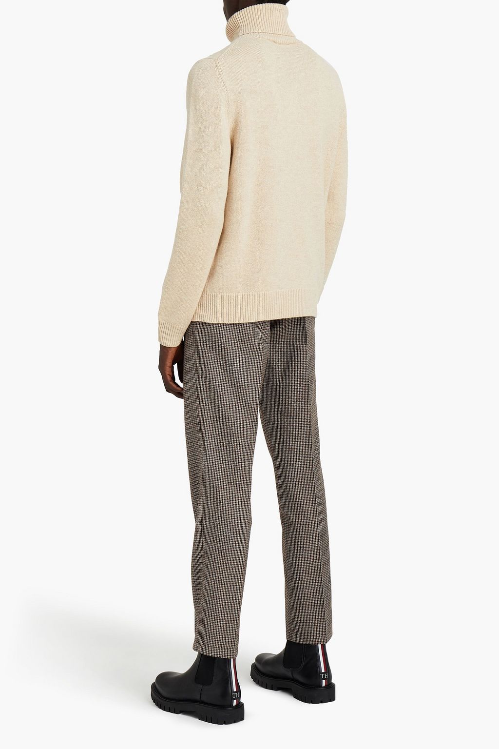 SANDRO Mélange wool, yak and cashmere-blend turtleneck sweater
