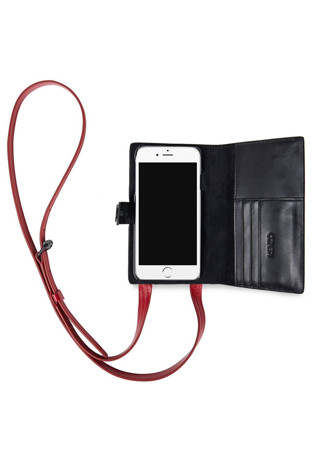KENZO Monogram-trimmed embossed leather iPhone SX Max case