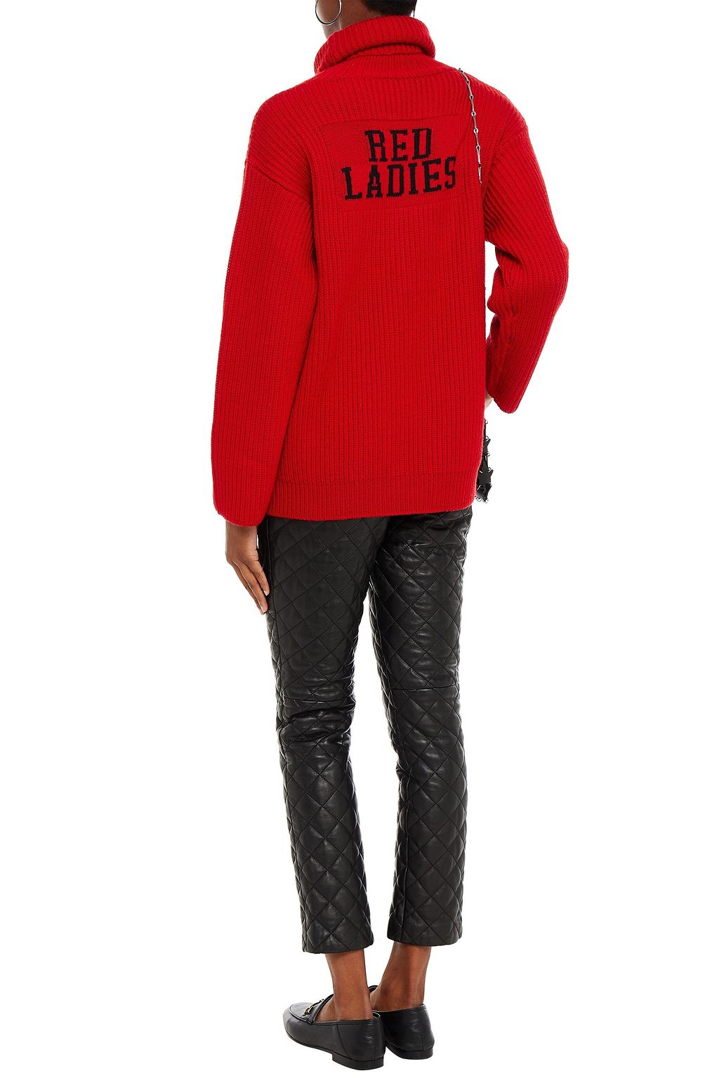REDVALENTINO Ribbed intarsia wool turtleneck sweater