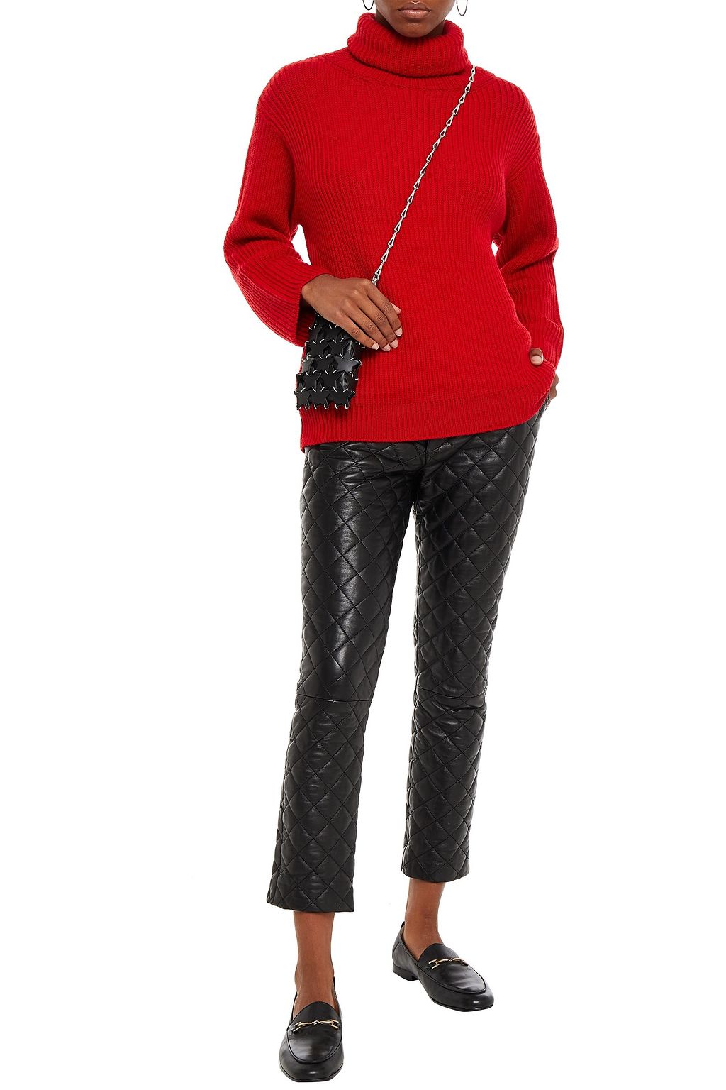 REDVALENTINO Ribbed intarsia wool turtleneck sweater