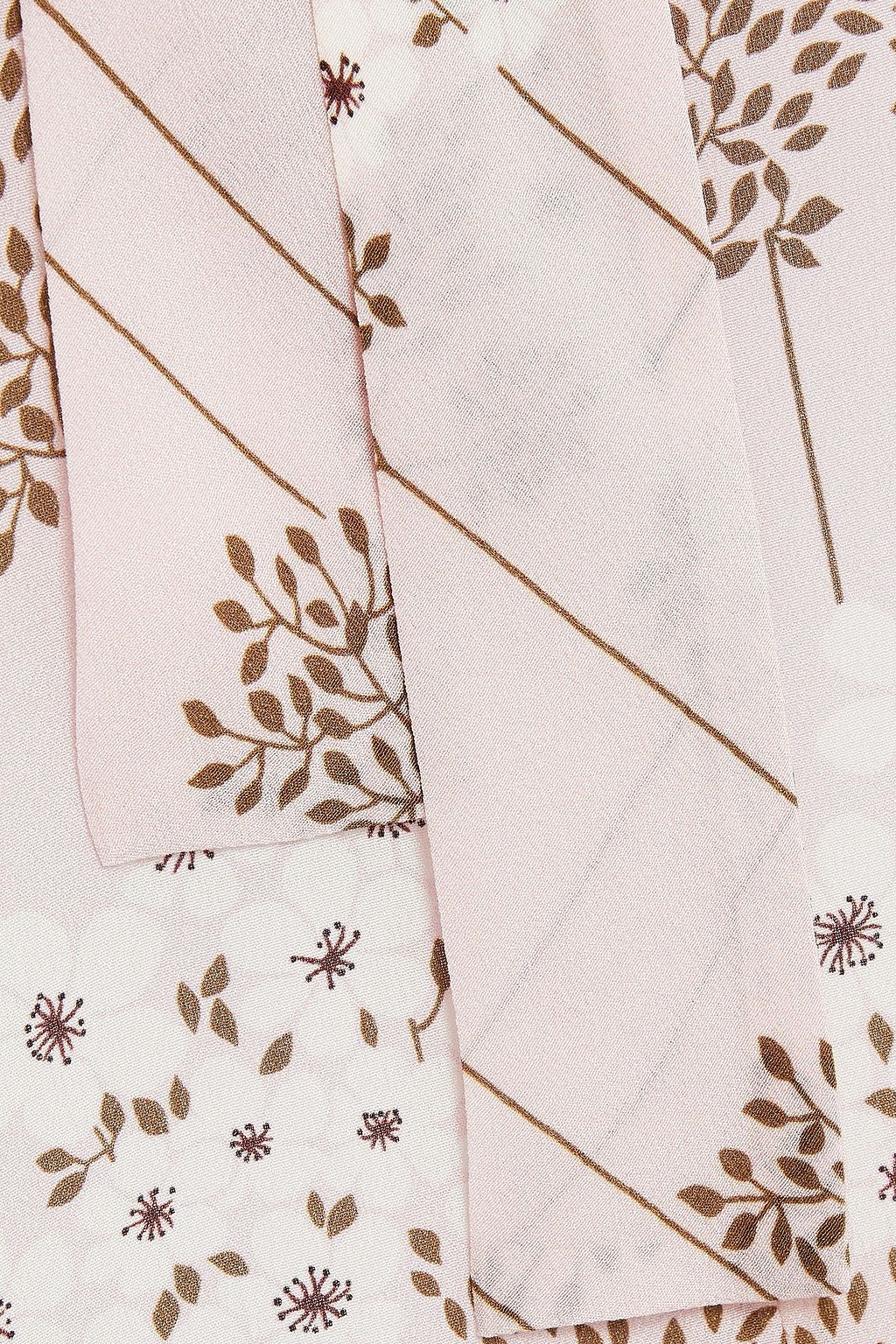 REDVALENTINO Floral-print silk crepe de chine blouse