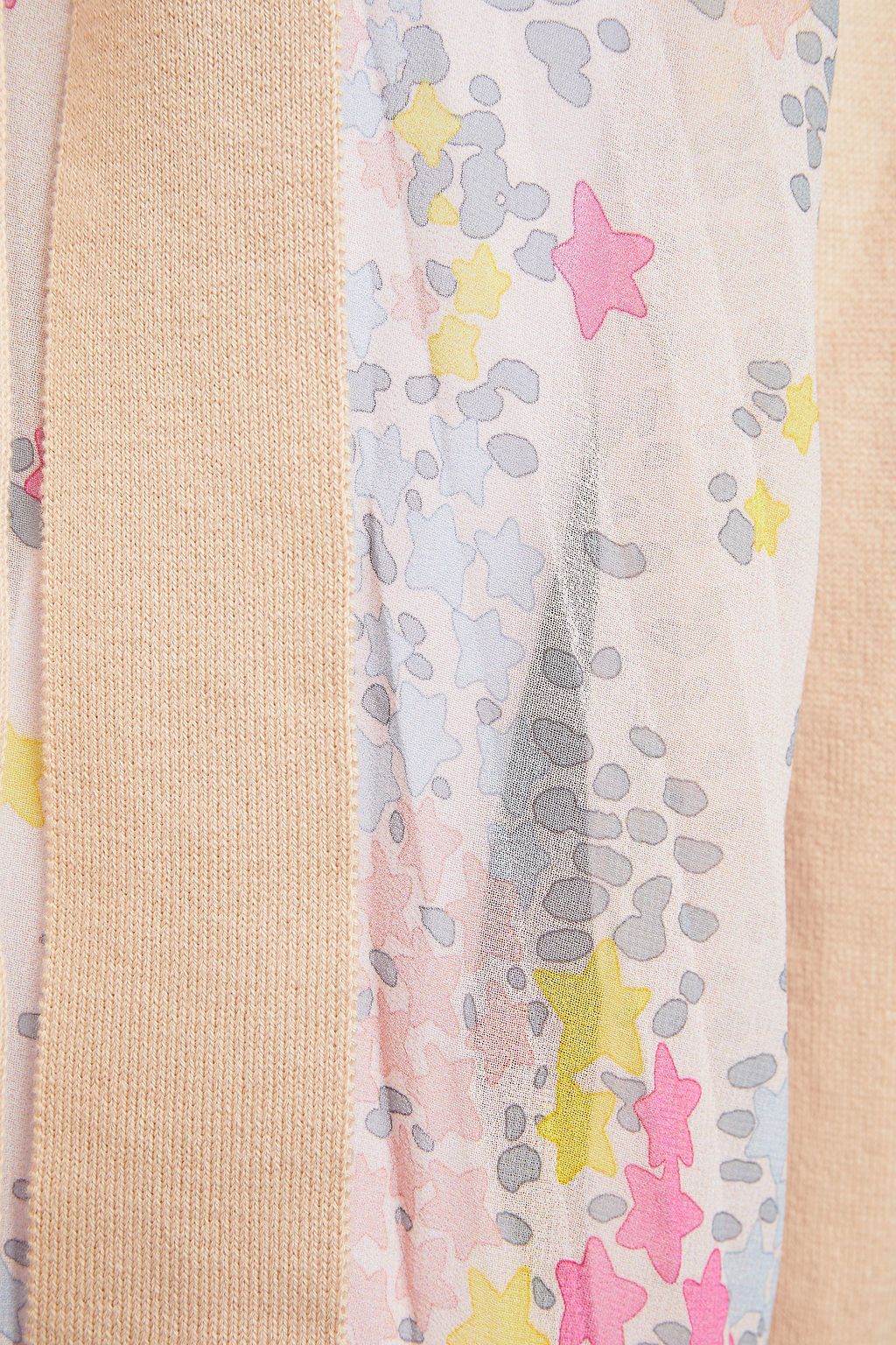 REDVALENTINO Printed chiffon-paneled cotton sweater