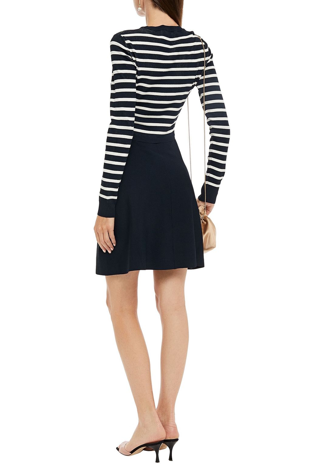 REDVALENTINO Striped jacquard-knit mini dress