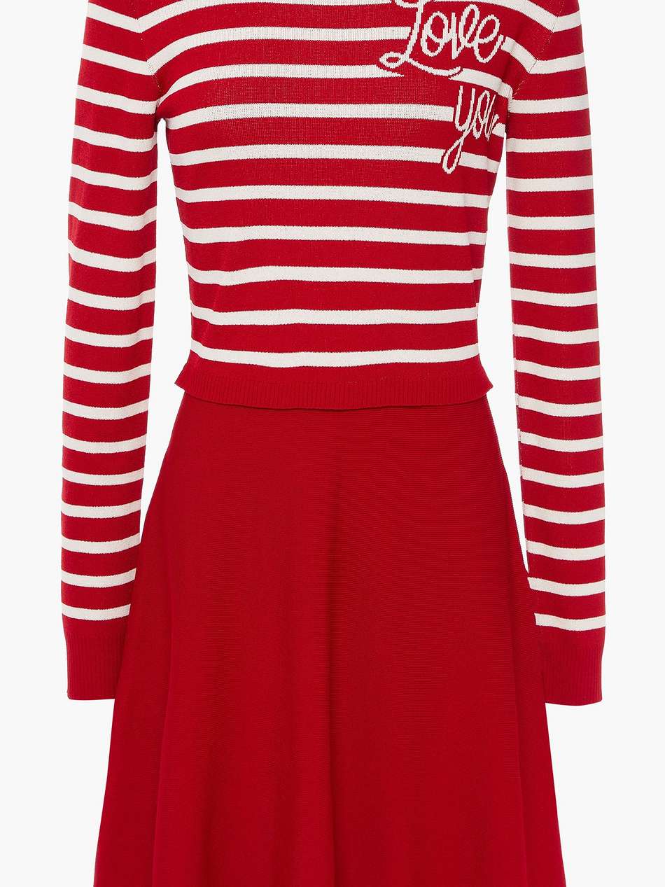 striped jacquard-knit mini dress