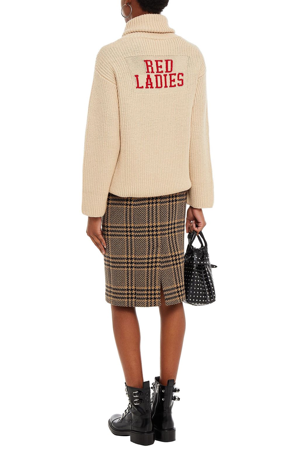 REDVALENTINO Ribbed intarsia wool turtleneck sweater