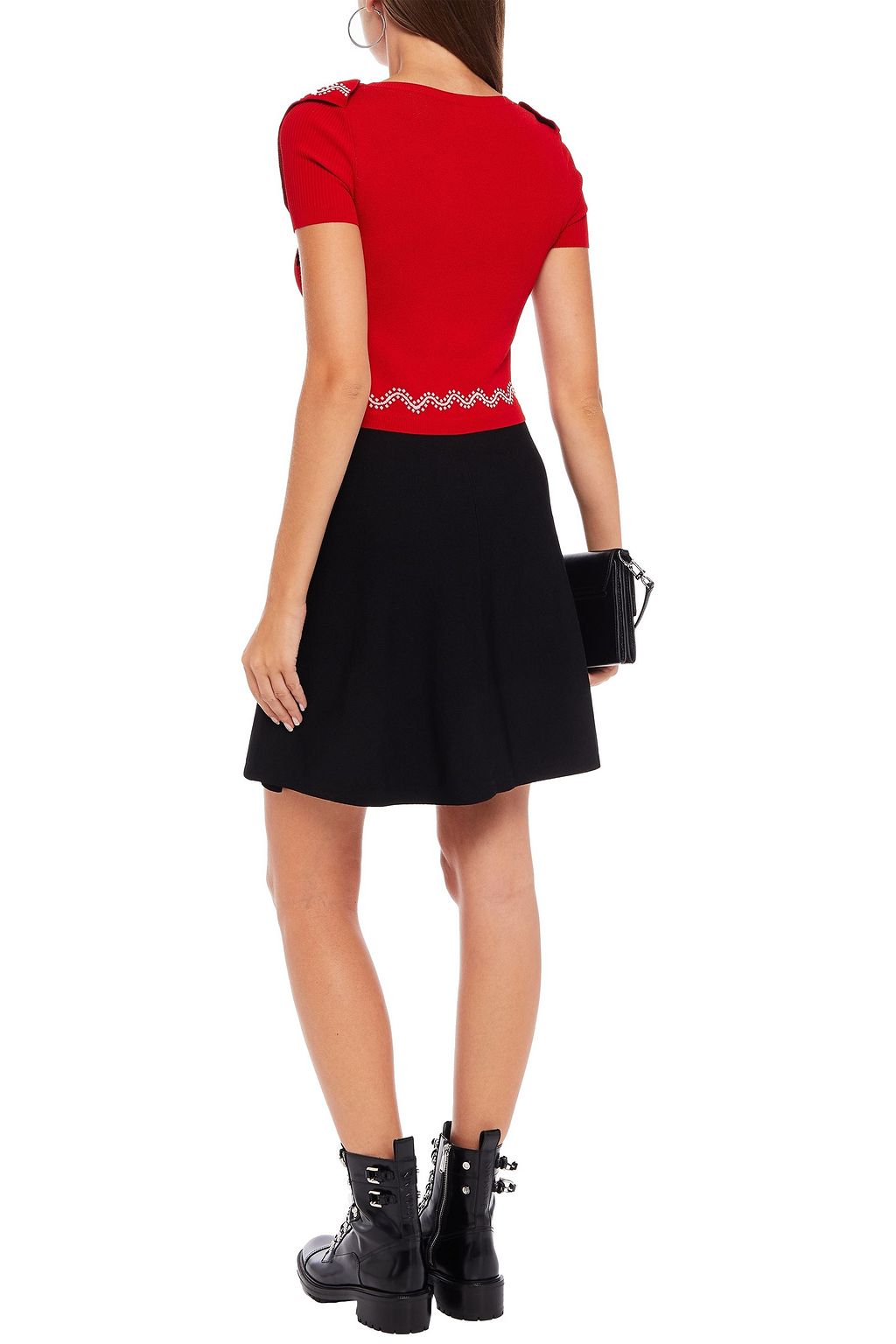 REDVALENTINO Ruffled jacquard-knit mini dress