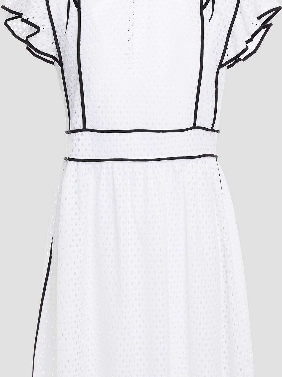 cutout bow-detailed lace mini dress