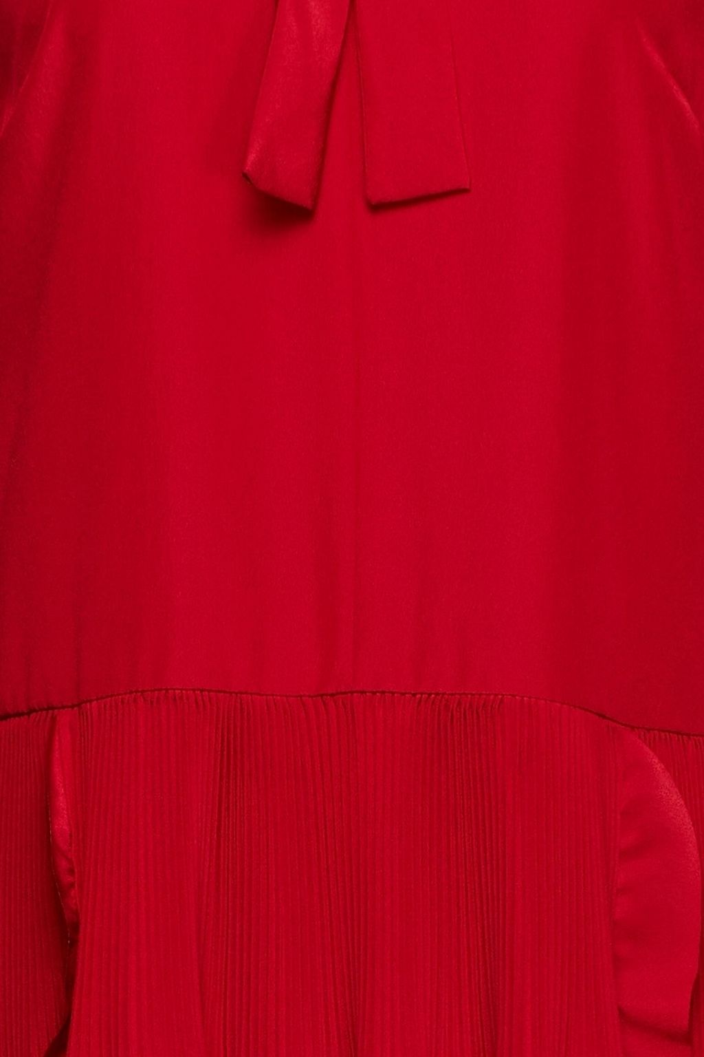 REDVALENTINO Pussy-bow pleated crepe de chine mini dress