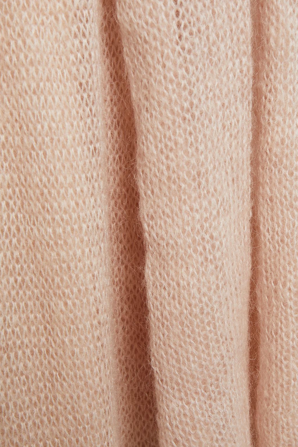 REDVALENTINO Tie-neck ruffled pointelle-knit midi dress
