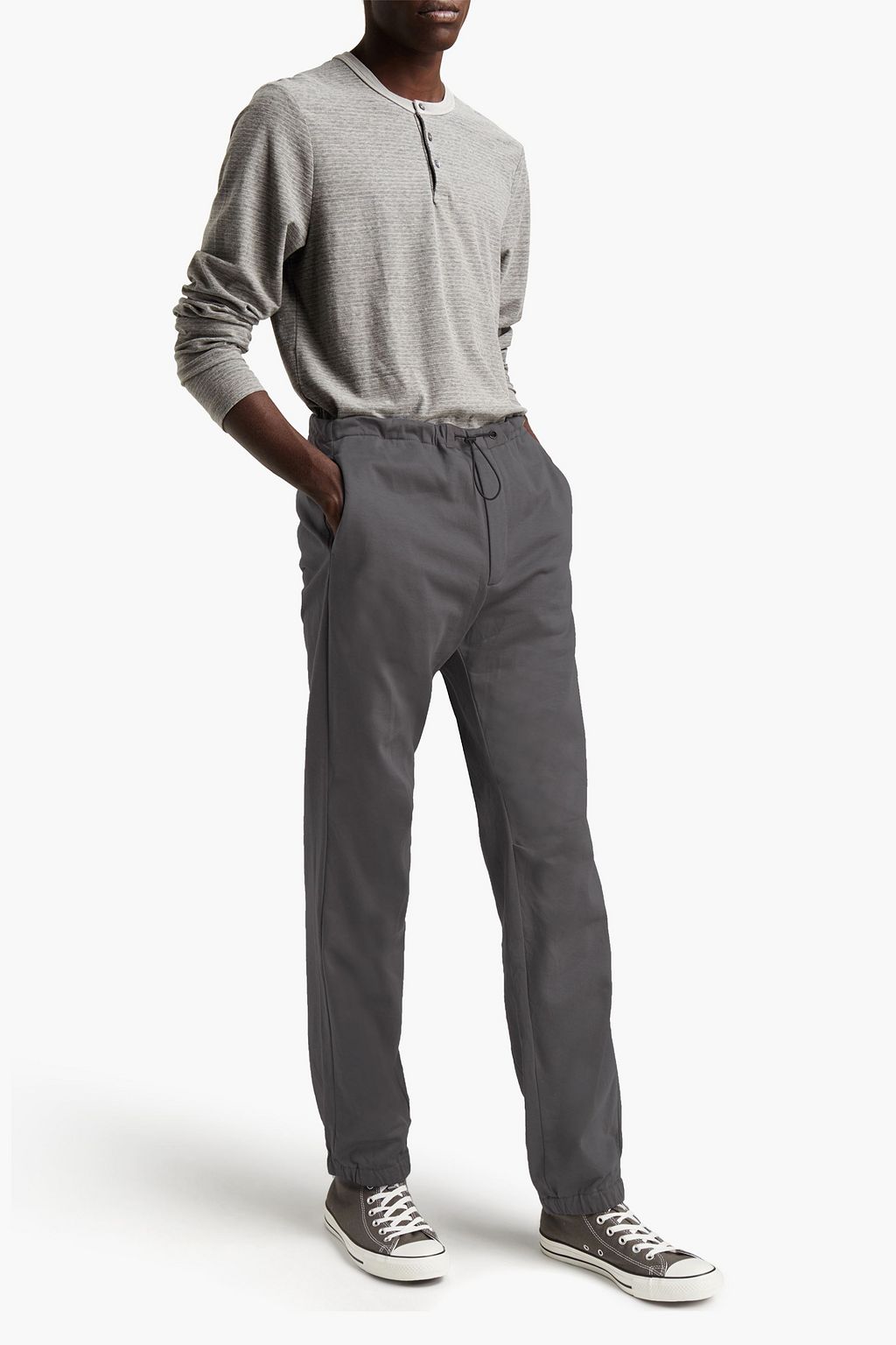 JAMES PERSE French cotton-blend terry track pants