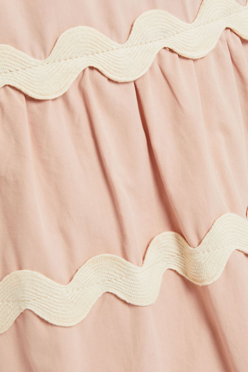 REDVALENTINO فستان قصير مصنوع من قطن بوبلين بحواف متموّجة