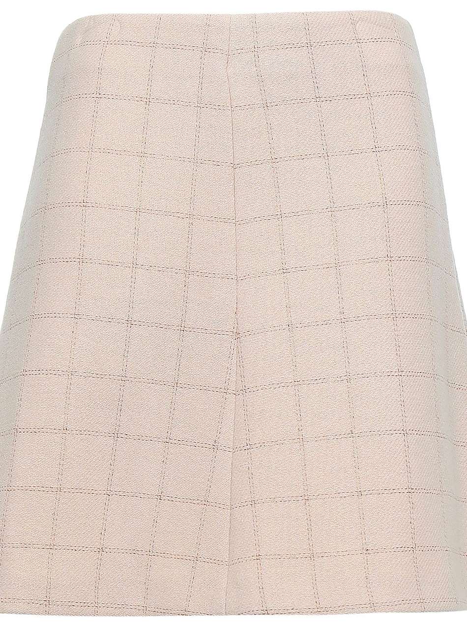metallic checked wool-blend twill mini skirt