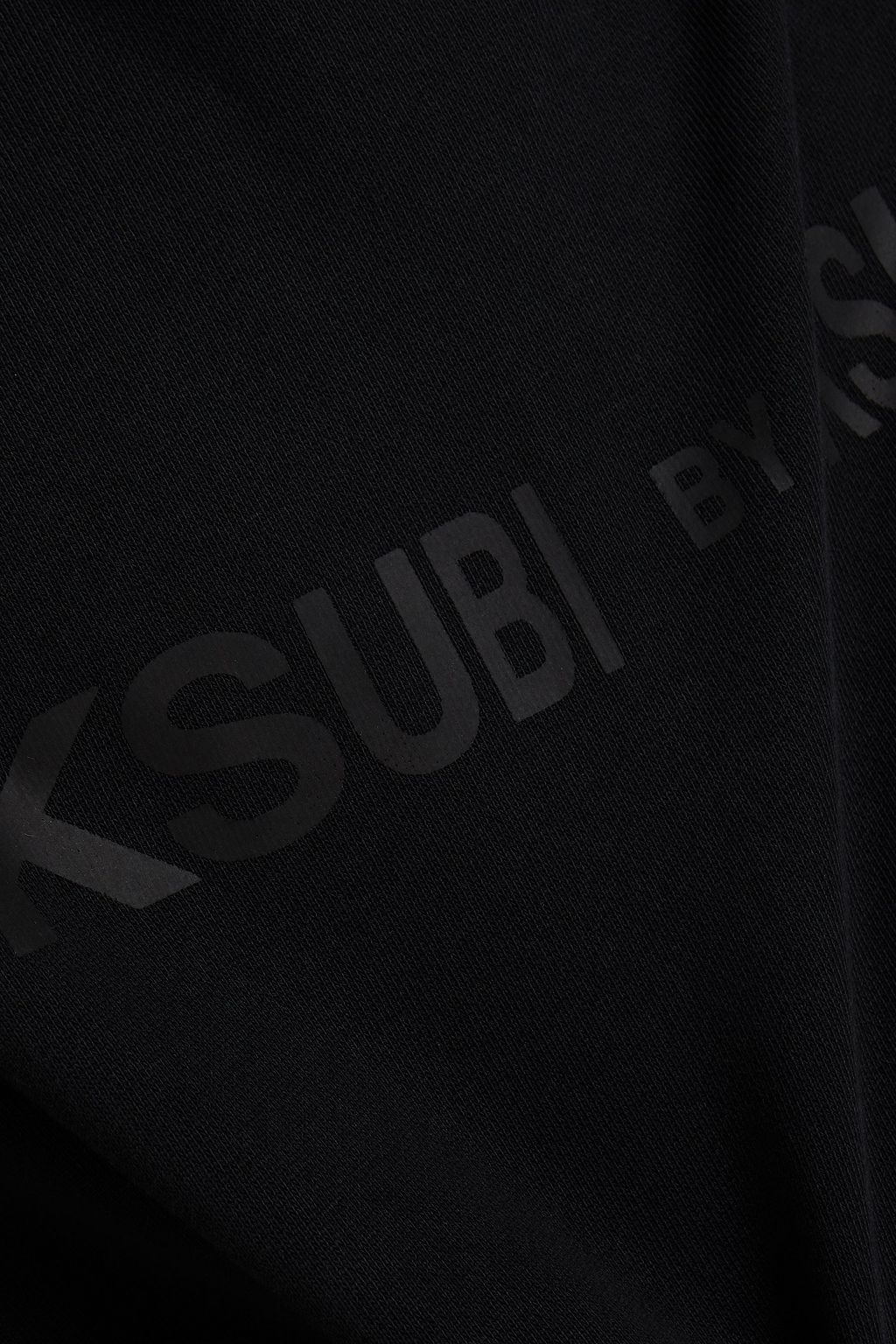 KSUBI Embroidered French cotton-terry hoodie