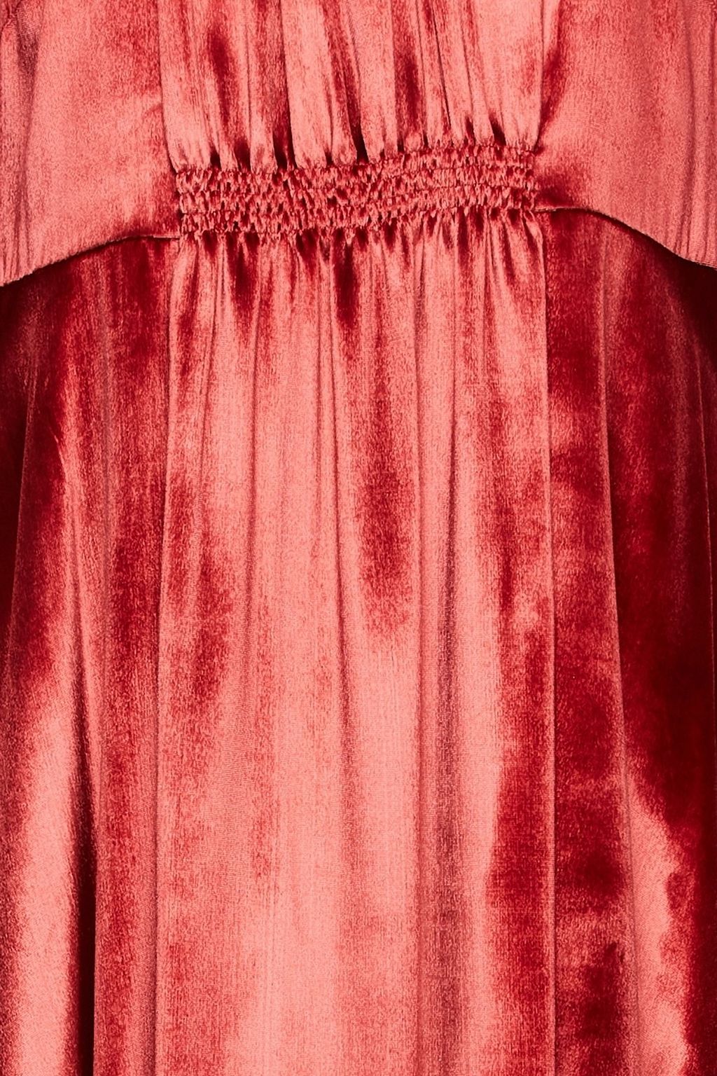 REDVALENTINO فستان قصير من المخمل المجعّد بتصميم ملموم