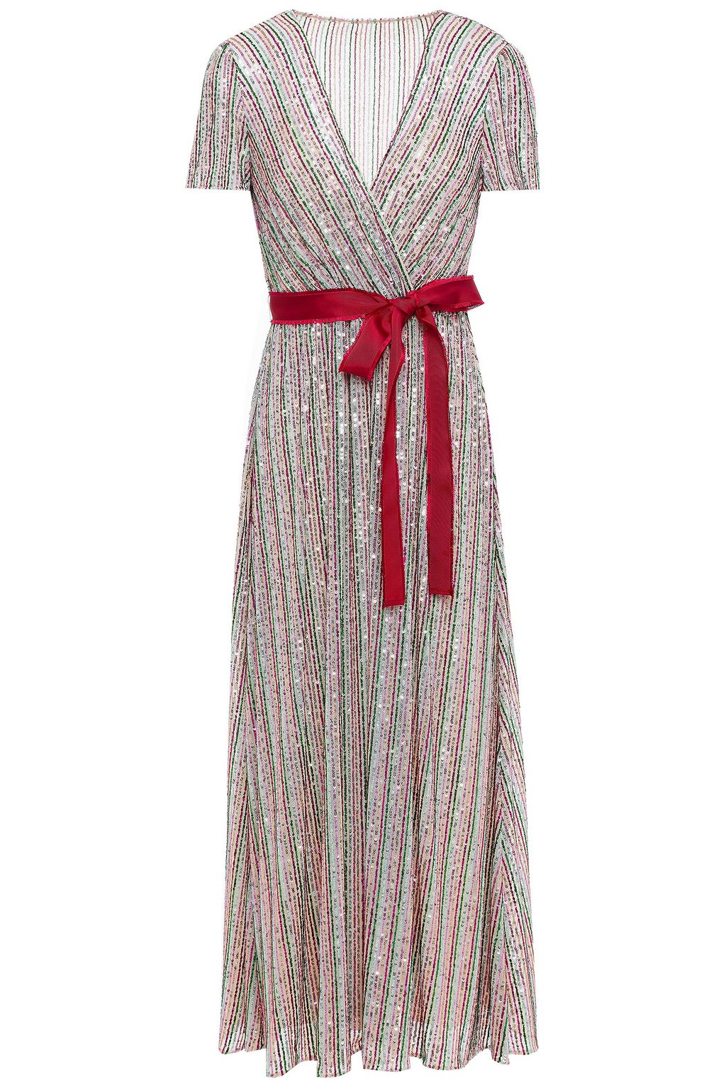 blush wrap dress midi