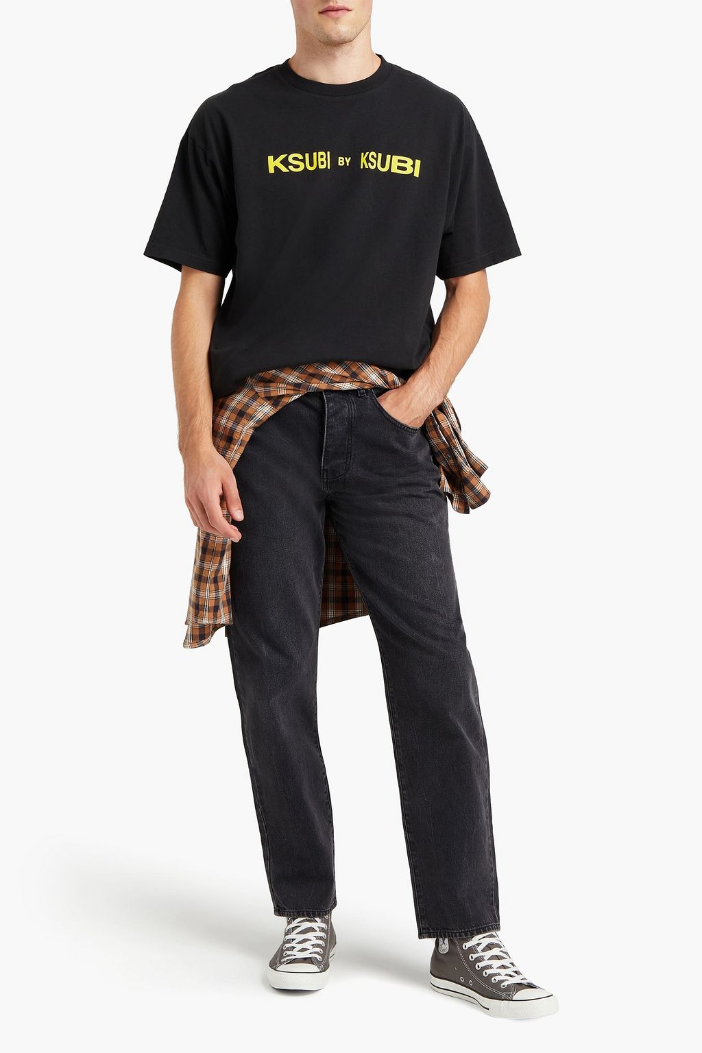 KSUBI Embroidered cotton-jersey T-shirt