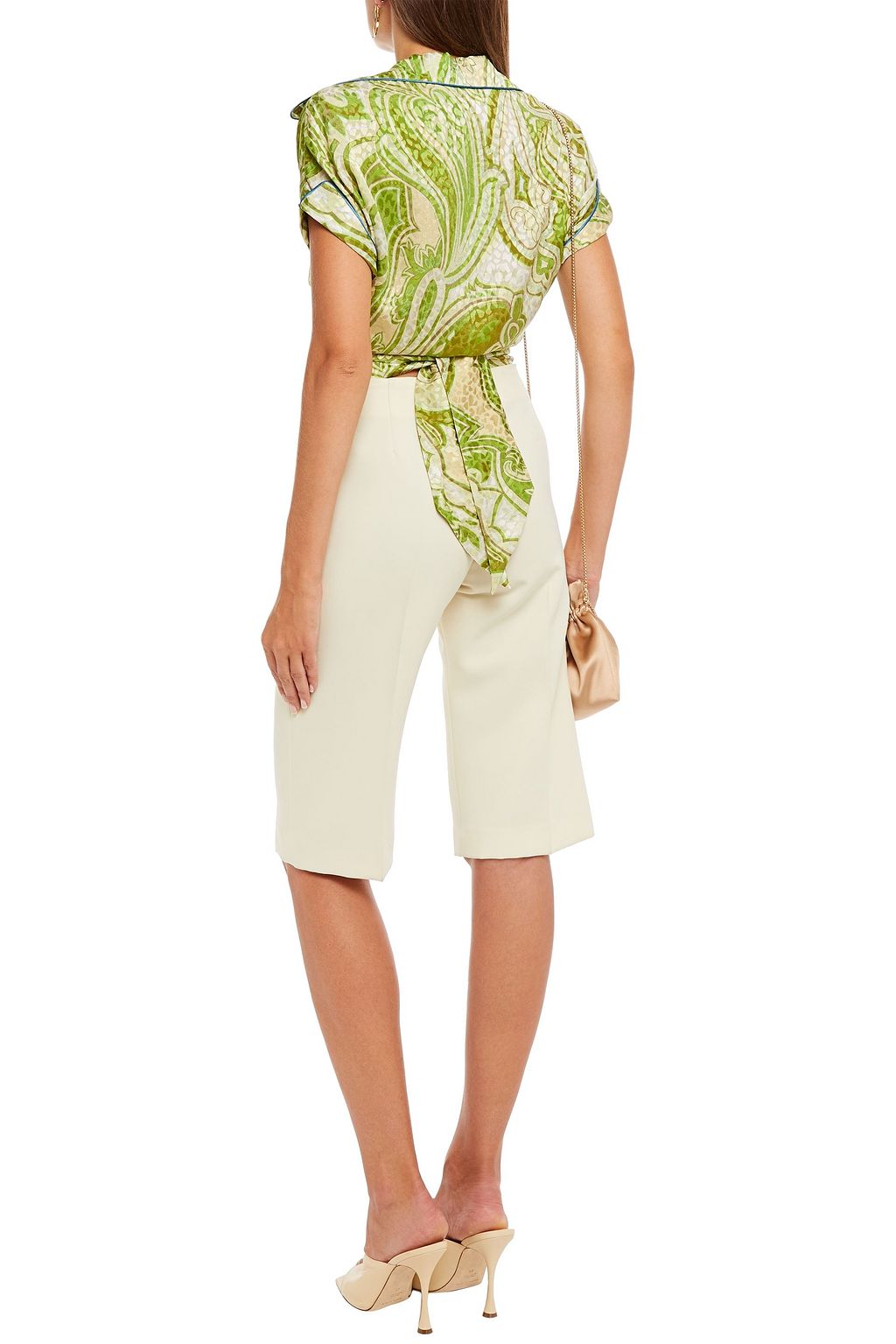 ETRO Printed satin-jacquard wrap top
