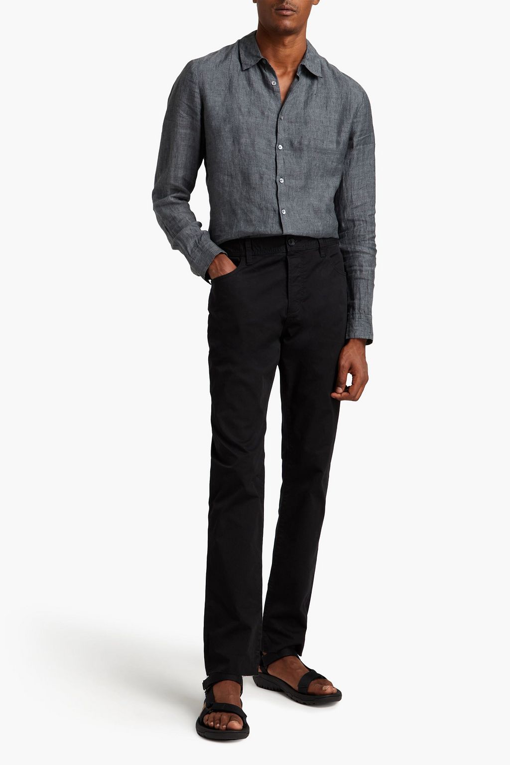 JAMES PERSE Linen and cotton-blend cargo pants