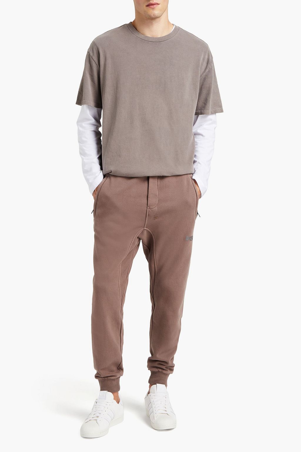 KSUBI Tapered cotton-fleece track pants