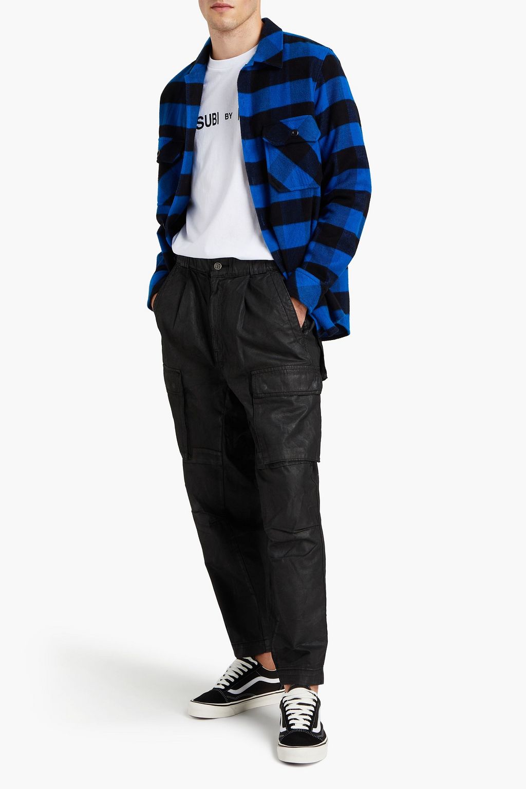 KSUBI Tapered waxed cotton-twill pants