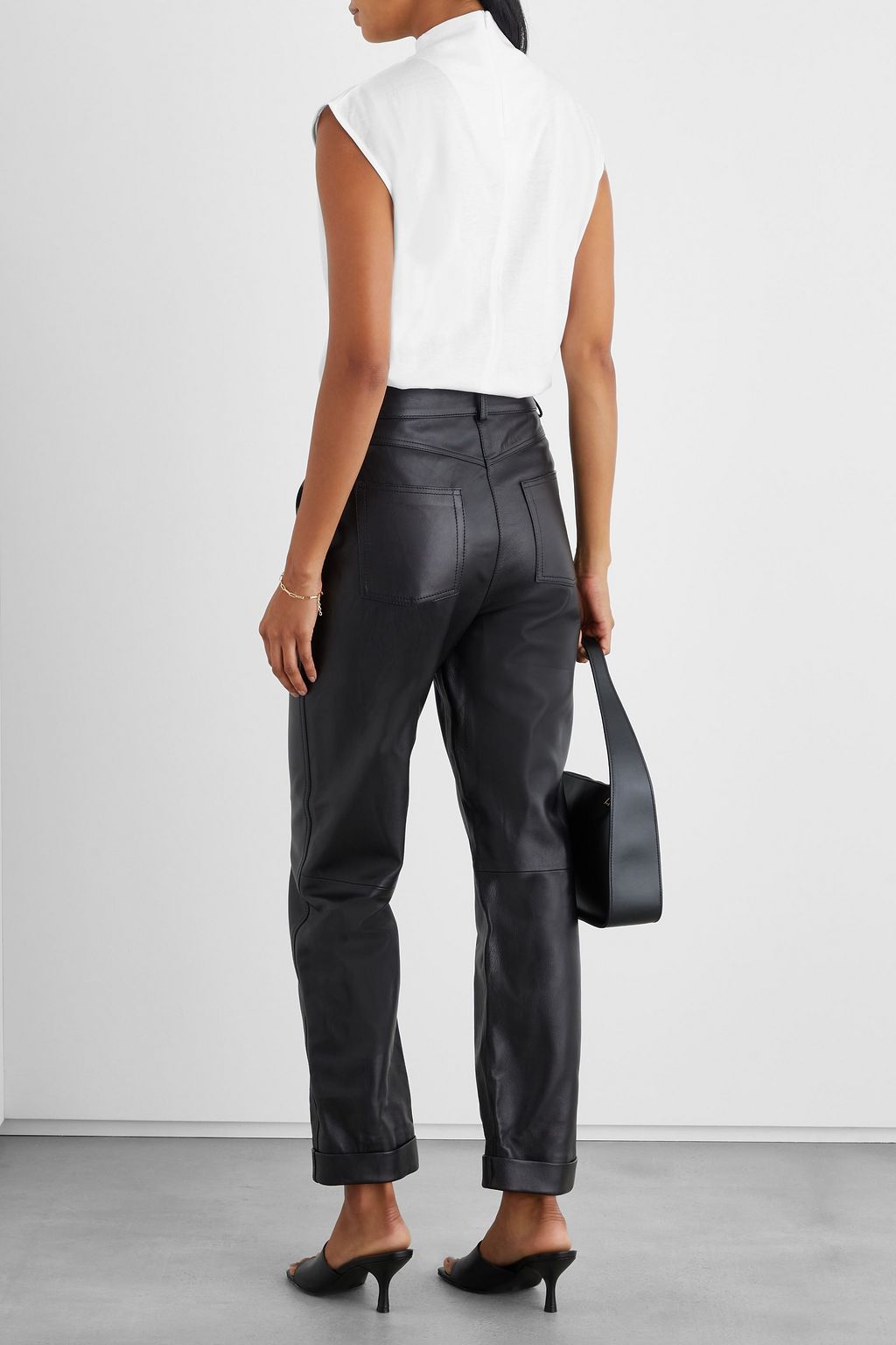 IRIS & INK Fabienne pleated cotton-jersey top