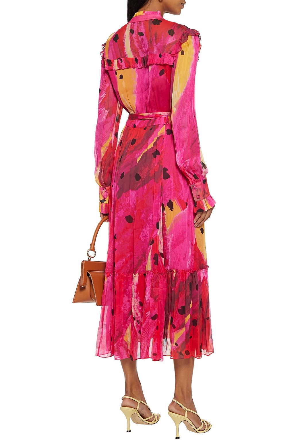 DIANE VON FURSTENBERG Meredith wrap-effect ruffle-trimmed printed crepon midi dress