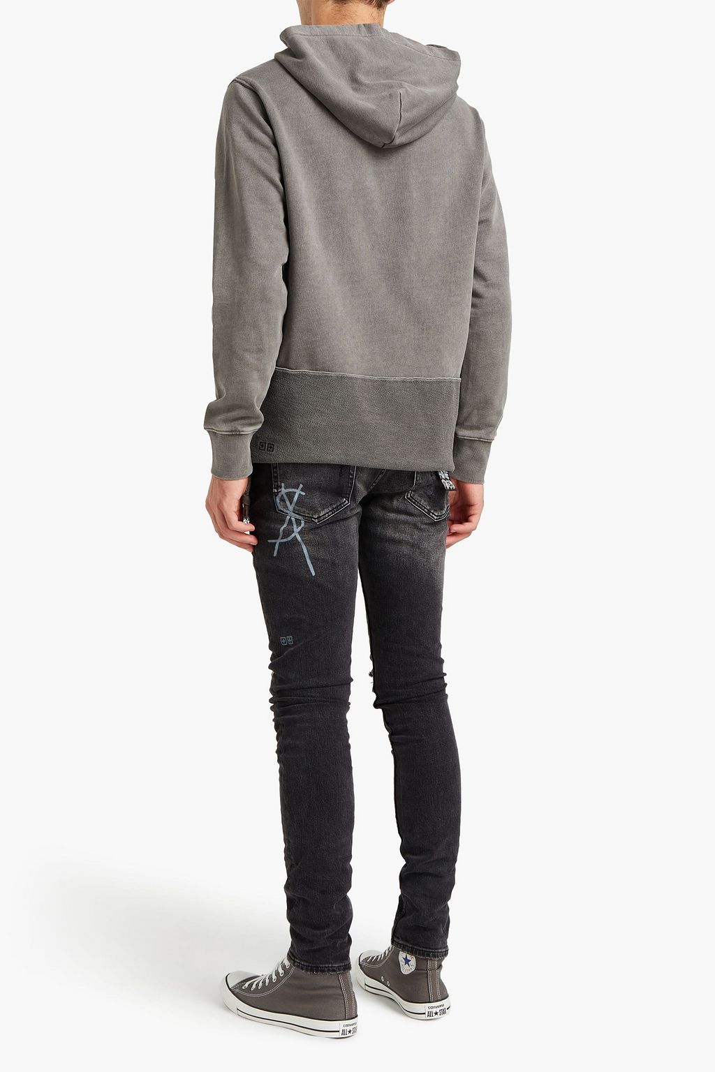 KSUBI Skinny-fit distressed printed denim jeans